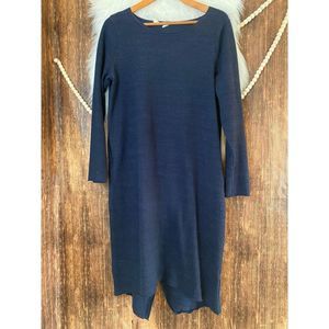 Moth | Soft Knit Navy Wrap Sweater Dress